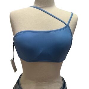 NWT- Shade & Shore Asymmetrical Blue Bikini Top